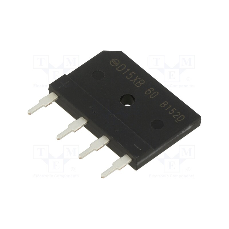 10 pcs : D15XB60-7101 - Bridge rectifier: single-phase, Urmax: 600V, If: 15A, Ifsm: 200A