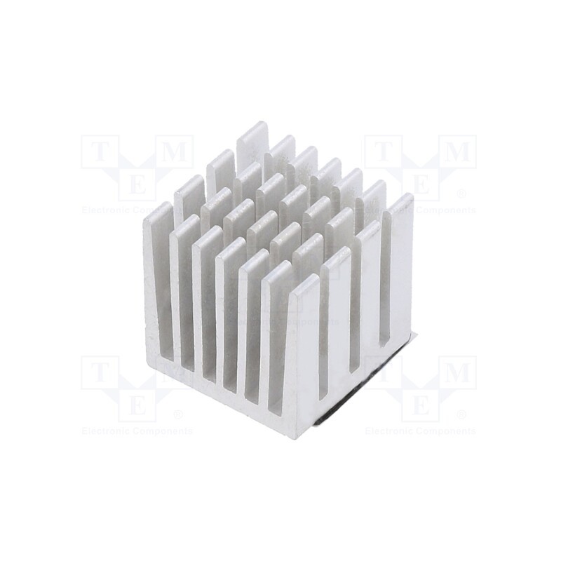 10 pcs : ODS-13808 - Heatsink: extruded, grilled, Raspberry Pi, silver, L: 15mm, W: 15mm