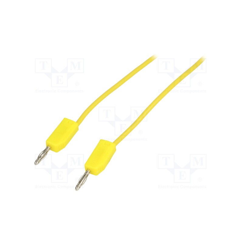 10 pcs : - Test lead, banana plug 2mm,both sides, Len: 1m, yellow
