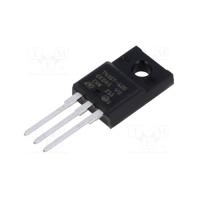 10 pcs : T435T-600FP - Triac, 600V, 4A, TO220FP, Igt: 35mA, Snubberless™