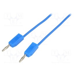 10 pcs : - Test lead, banana plug 2mm,both sides, Len: 1m, blue