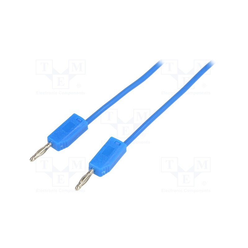 10 pcs : - Test lead, banana plug 2mm,both sides, Len: 1m, blue
