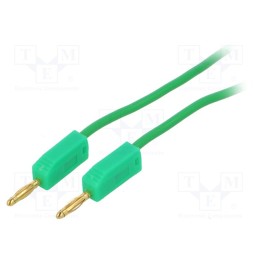 10 pcs : - Test lead, banana plug 2mm,both sides, Len: 1m, green