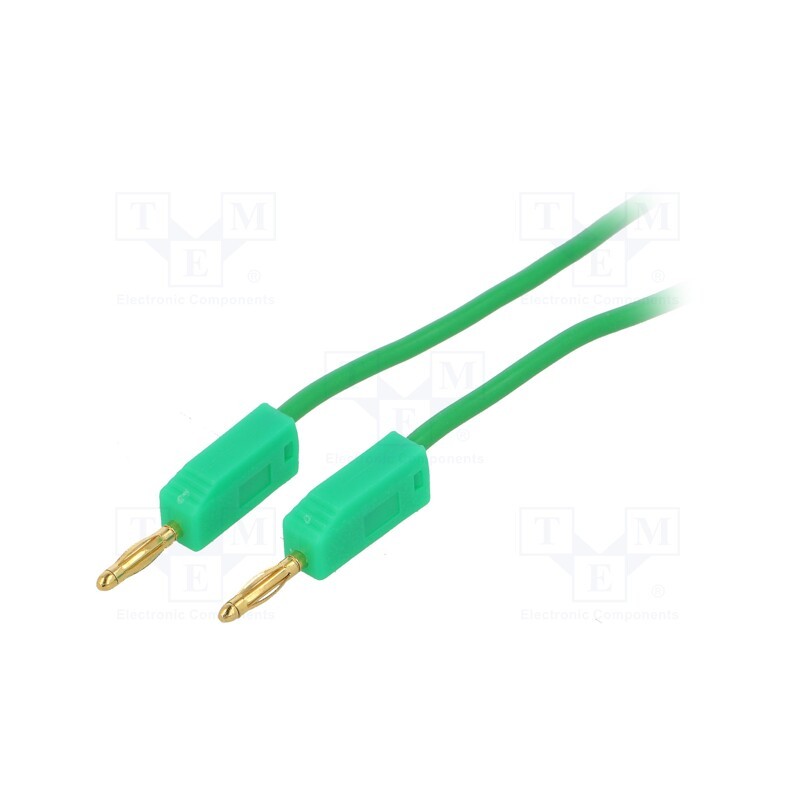 10 pcs : - Test lead, banana plug 2mm,both sides, Len: 1m, green