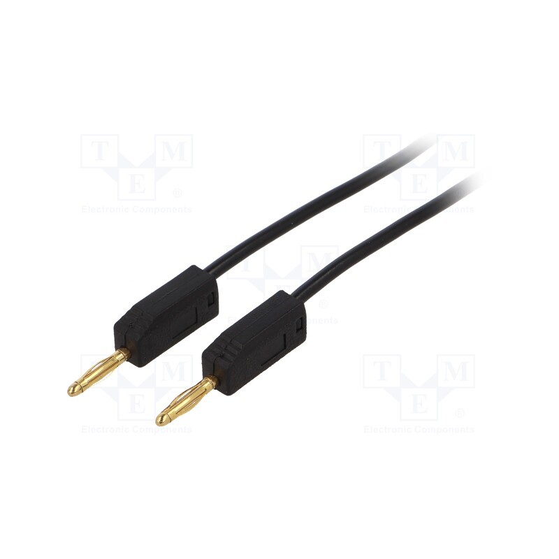 10 pcs : - Test lead, banana plug 2mm,both sides, Len: 1m, black
