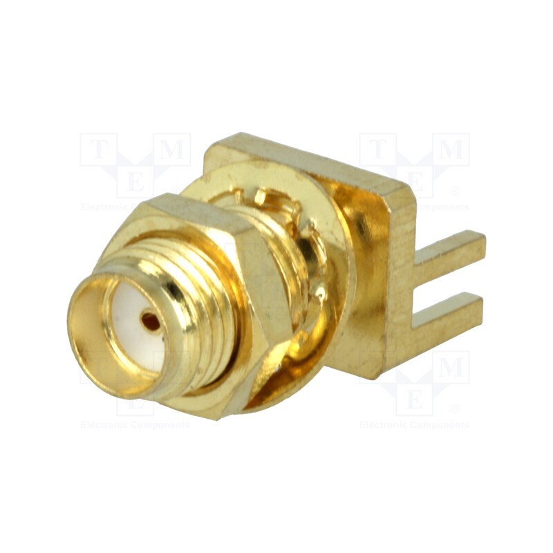 10 pcs : SMA-16 - Socket, SMA, female, card edge,with mounting nut, SMT