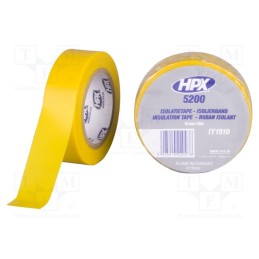 20 rol : IY1910 - Tape: electrical insulating, W: 19mm, L: 10m, Thk: 0.15mm, yellow