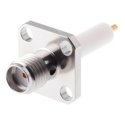 1 pcs - Amphenol, jack Flange Mount SMA Connector, 50Ω, Solder Termination, Straight Body