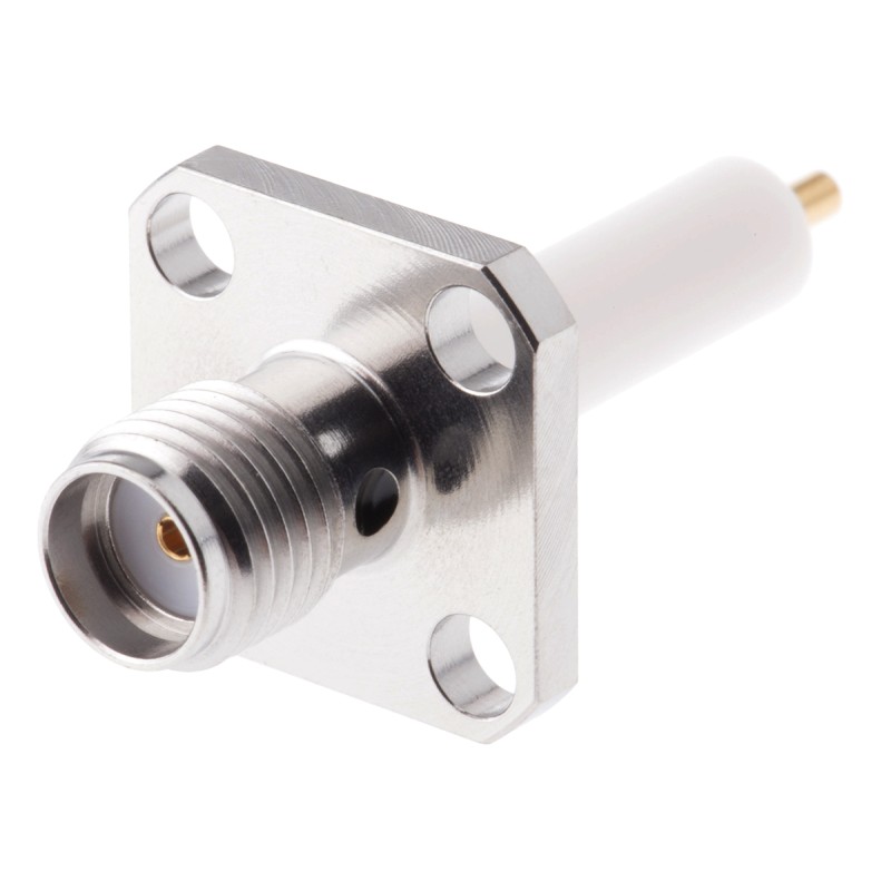 1 pcs - Amphenol, jack Flange Mount SMA Connector, 50Ω, Solder Termination, Straight Body
