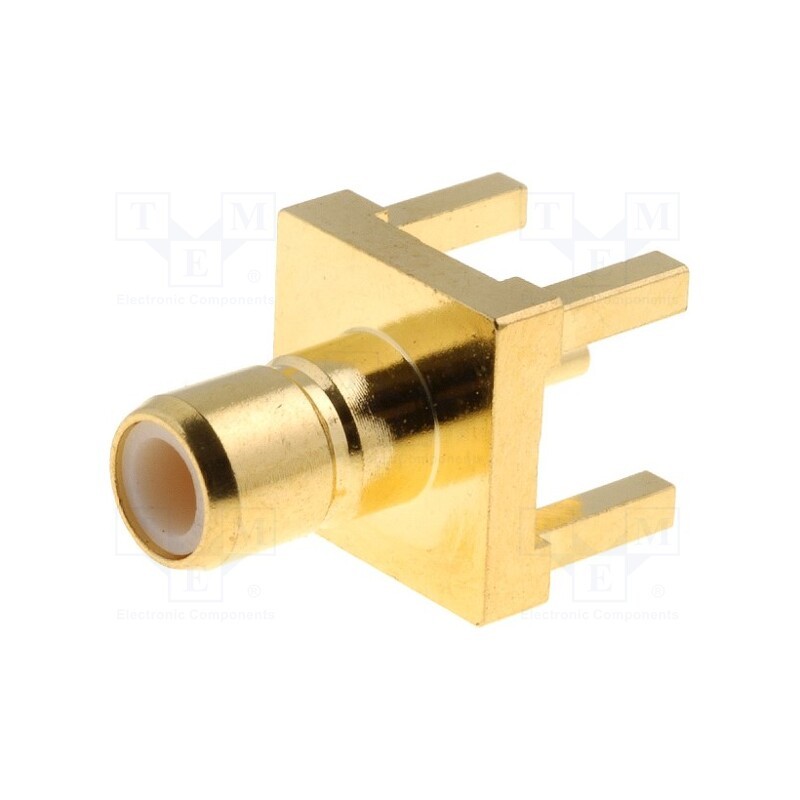 10 pcs : SMB1251B1-3GT30G-50 - Socket, SMB, male, straight, 50Ω, THT, PTFE, gold-plated