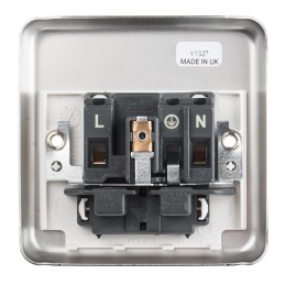 1 pcs - MK Electric Silver 1 Gang Plug Socket, 2P+E Poles, 13A, Type G - British