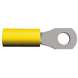 25 pcs - TE Connectivity, PIDG Insulated Ring Terminal, M8 Stud Size, 2.6mm² to 6.6mm² Wire Size, Yellow