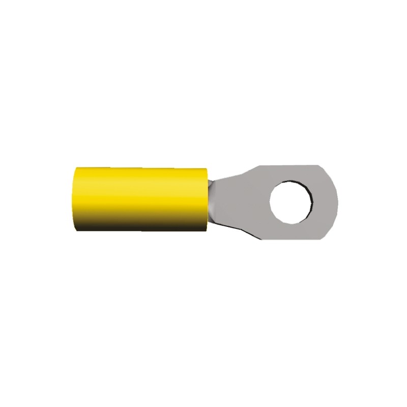 25 pcs - TE Connectivity, PIDG Insulated Ring Terminal, M8 Stud Size, 2.6mm² to 6.6mm² Wire Size, Yellow