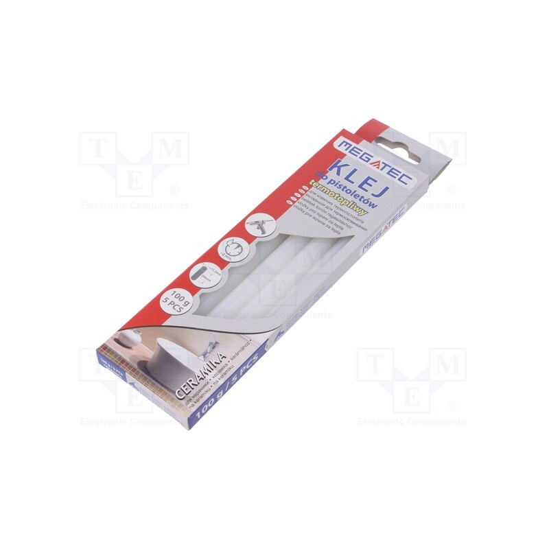 10 pcg : BN1621 111 CM - Hot melt glue, Ø: 11mm, white, L: 200mm, Bonding: 15÷20s, 5pcs.