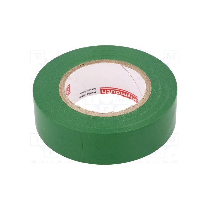 10 rol : - Tape: electrical insulating, W: 19mm, L: 20m, Thk: 0.13mm, green
