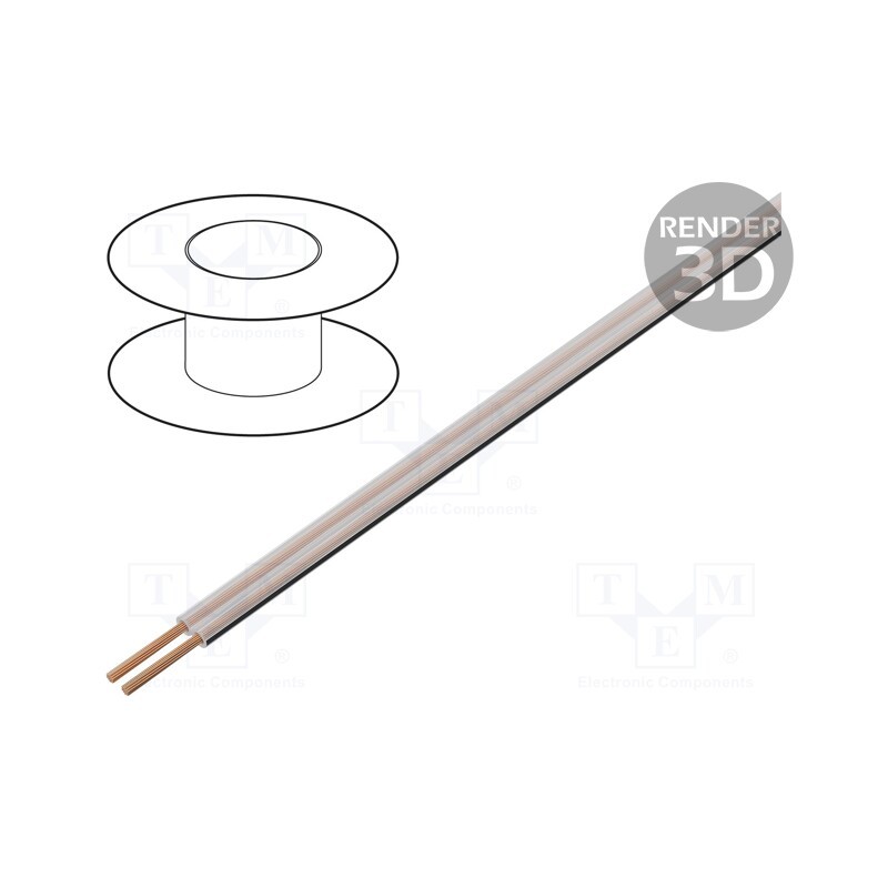20 m : LP0004 - Wire: loudspeaker cable, BiTsound,PGY-P,TLGY, 2x1mm2, stranded