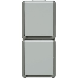 1 pcs - Siemens Grey 2 Gang Plug Socket, 16A, Type F - German Schuko, Outdoor Use