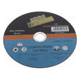 10 pcs : CI18016 - Cutting wheel, Ø: 180mm, Øhole: 22mm, Disc thick: 1.6mm