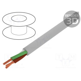 20 m : S30080 - Wire, BiT LiYY, 3x0.5mm2, unshielded, 300V, Cu, stranded, grey