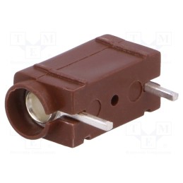 10 pcs : 571-0300 - Socket, 4mm banana, 10A, 250VDC, brown, silver plated, PCB, 23.3mm