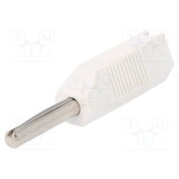 10 pcs : 553-0600 - Plug, 4mm banana, 16A, 50VDC, white, for cable, 2.5mm2, screw