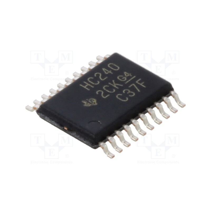 10 pcs : SN74HC240PWR - IC: digital, buffer,inverting,line driver, Ch: 8, SMD, TSSOP20