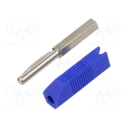 10 pcs : 553-0200 - Plug, 4mm banana, 16A, 50VDC, blue, for cable, 2.5mm2, screw