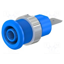10 pcs : 49.7046-23 - Socket, 4mm banana, 32A, 1kV, Cutout: Ø12.2mm, blue, nickel plated