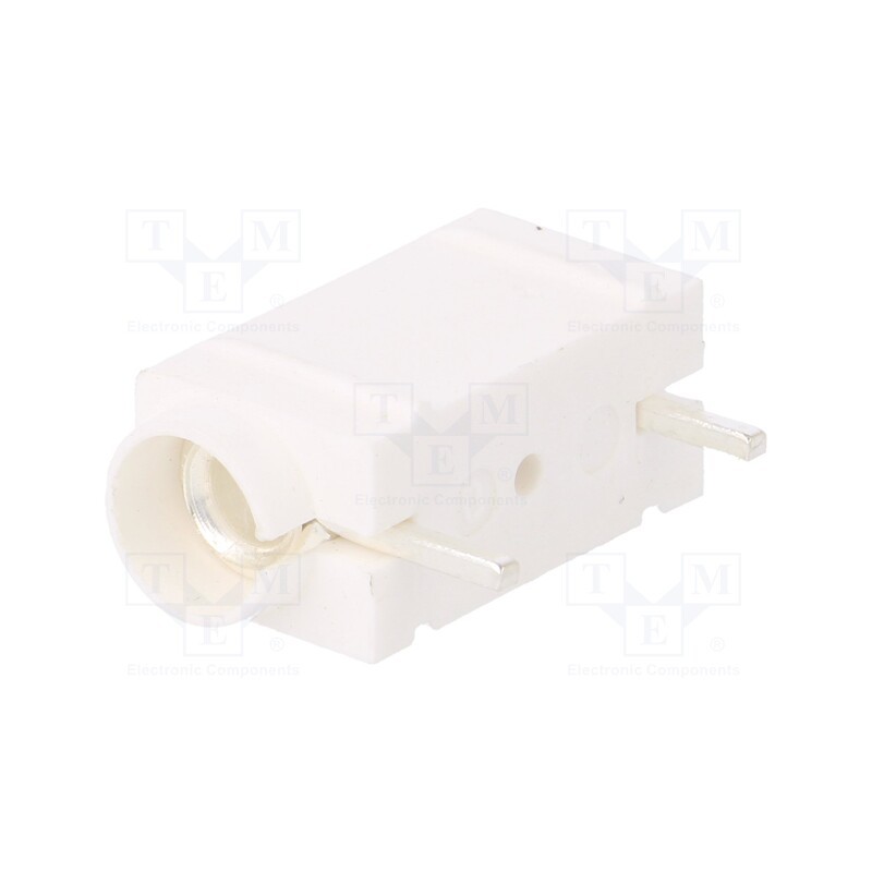 10 pcs : 571-0600 - Socket, 4mm banana, 10A, 250VDC, white, silver plated, PCB, 23.3mm