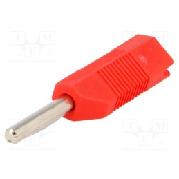 10 pcs : 553-0500 - Plug, 4mm banana, 16A, 50VDC, red, for cable, 2.5mm2, nickel plated