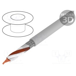 20 m : S30615 - Wire, BiT LiYCY, 2x0.75mm2, shielded,tinned copper braid, PVC