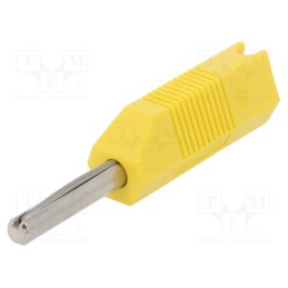 10 pcs : 553-0700 - Plug, 4mm banana, 16A, 50VDC, yellow, for cable, 2.5mm2, screw