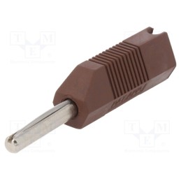 10 pcs : 553-0300 - Plug, 4mm banana, 16A, 50VDC, brown, for cable, 2.5mm2, screw