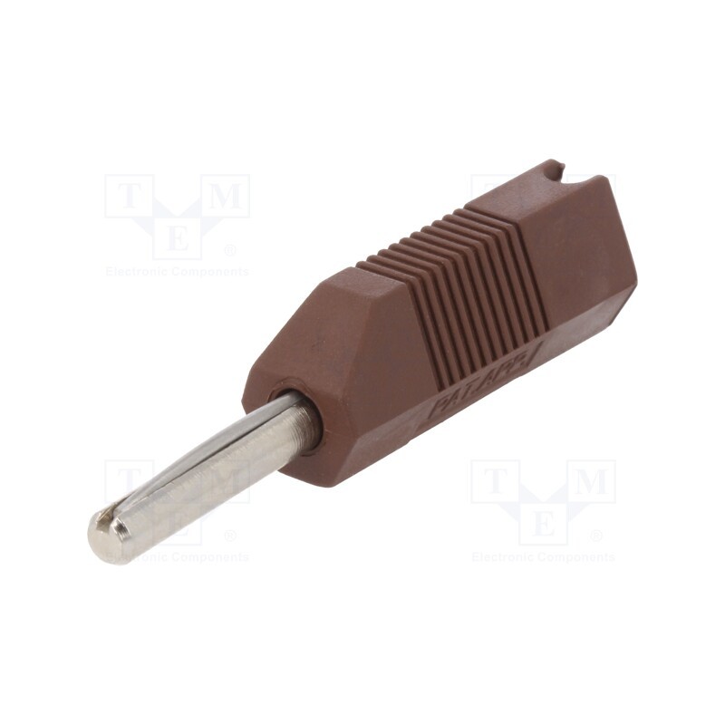 10 pcs : 553-0300 - Plug, 4mm banana, 16A, 50VDC, brown, for cable, 2.5mm2, screw