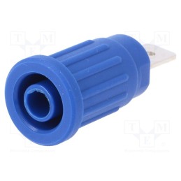10 pcs : SEPB 6453 NI / BL - Socket, 4mm banana, 32A, 1kV, blue, nickel plated, 34.8mm, 5mΩ