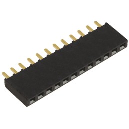1 pcs - Samtec SSW Series Straight Through Hole Mount PCB Socket, 12-Contact, 1-Row, 2.54mm Pitch, Solder Termination