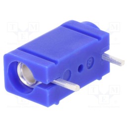 10 pcs : 571-0200 - Socket, 4mm banana, 10A, 250VDC, blue, silver plated, PCB, 23.3mm