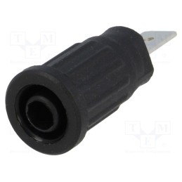 10 pcs : SEPB 6453 NI / SW - Socket, 4mm banana, 32A, 1kV, black, nickel plated, 34.8mm, 5mΩ