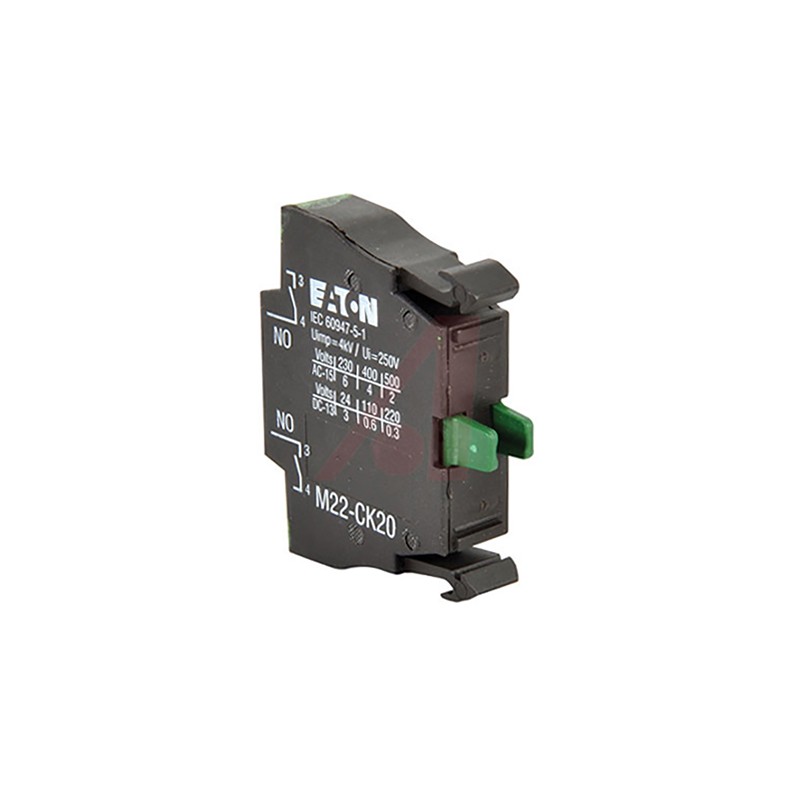 1 pcs - Eaton RMQ Titan M22 Series Contact Block for Use with NZM1, 220 V dc, 240V ac, 2NO