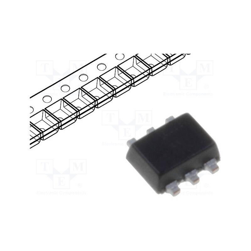 10 pcs : USBLC6-2P6 - Diode: TVS array, 6V, bidirectional, SOT666,