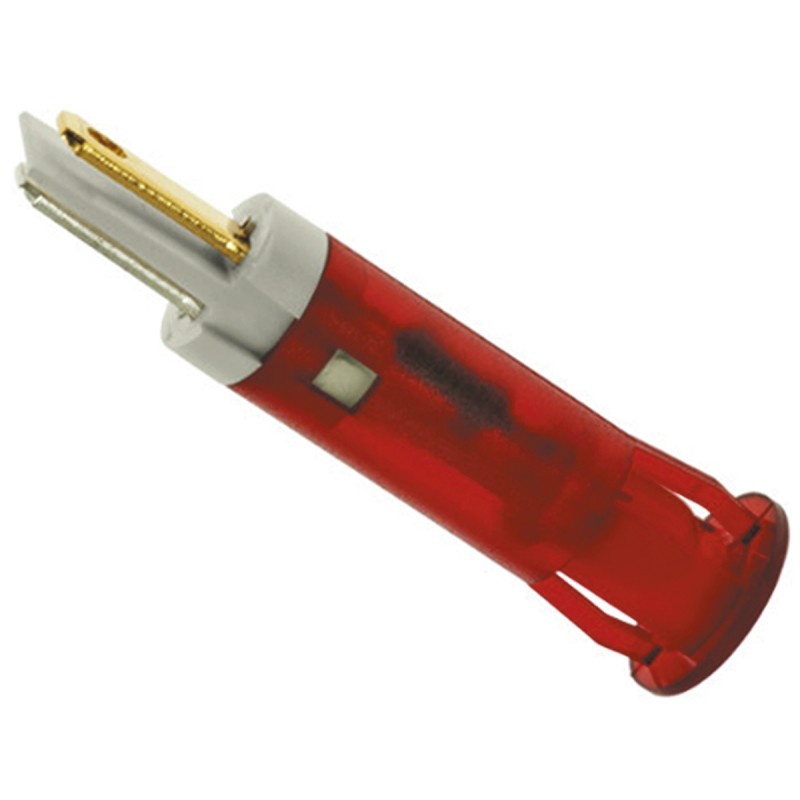 1 pcs - Apem Red Flashing LED Panel Mount Indicator, 24V dc, 10mm Mounting Hole Size, FASTON Termination