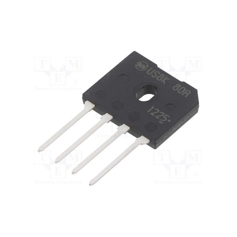 10 pcs : US8KB80R-7000 - Bridge rectifier: single-phase, Urmax: 800V, 8A, flat, D6K, THT