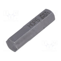 10 pcs : 5056330001 - Screwdriver bit, hex key, HEX 6mm, Overall len: 25mm