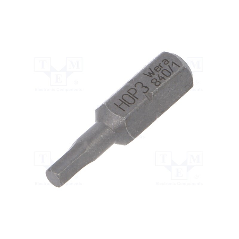 10 pcs : 5056315001 - Screwdriver bit, hex key, HEX 3mm, Overall len: 25mm