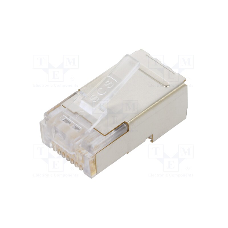 10 pcs : SS-37200-028 - Plug, RJ45, PIN: 8, Cat: 5e, shielded, Layout: 8p8c, for cable, IDC