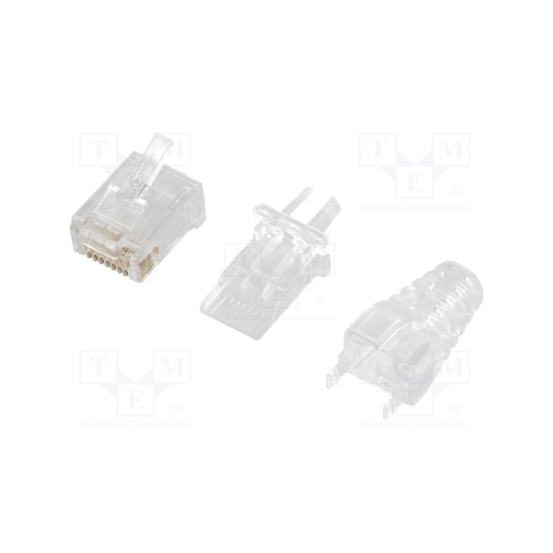 10 pcs : SS-39100-008 - Plug, RJ45, PIN: 8, Layout: 8p8c, for cable, IDC,crimped