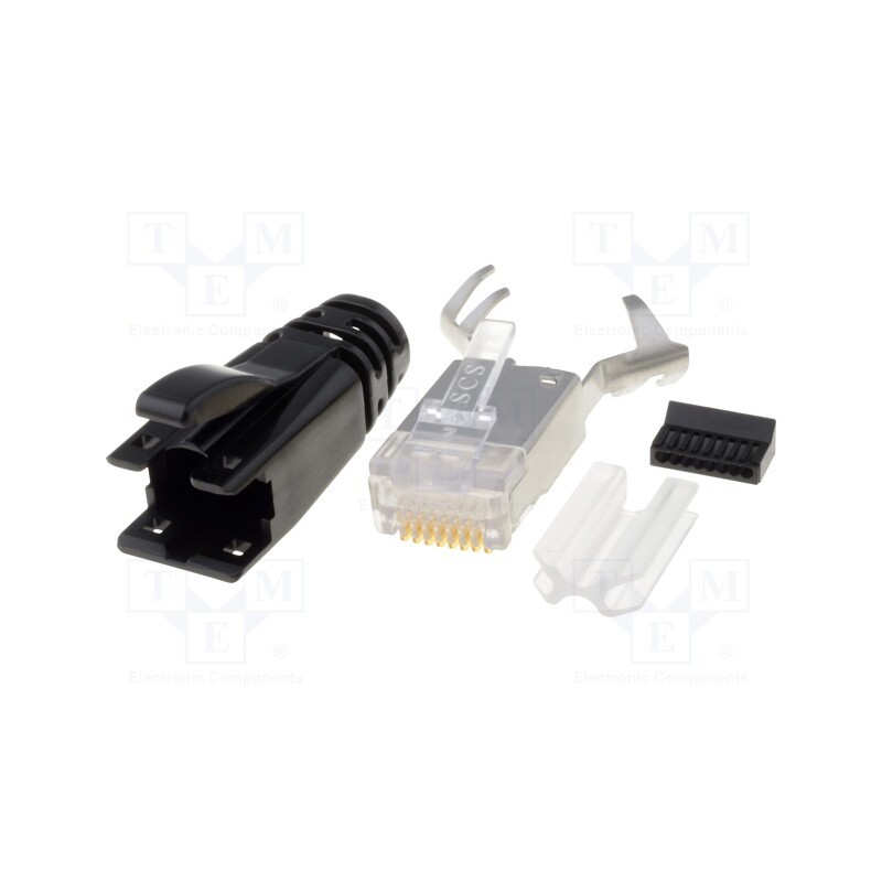 10 pcs : SS-39200-020 - Plug, RJ45, PIN: 8, shielded, Layout: 8p8c, for cable, IDC,crimped