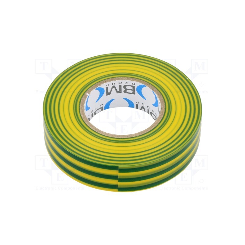 10 rol : BMESB1925GV - Tape: electrical insulating, W: 19mm, L: 25m, Thk: 0.15mm, PVC film