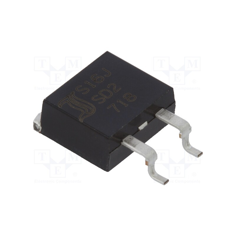 10 pcs : S16JSD2 - Diode: rectifying, SMD, 600V, 8Ax2, 1.5us, D2PAK, Ufmax: 1.1V, Ir: 5uA