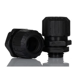 5 pcs - Adaptaflex Straight, Conduit Fitting, 16mm Nominal Size, M16, Nylon 66, Black